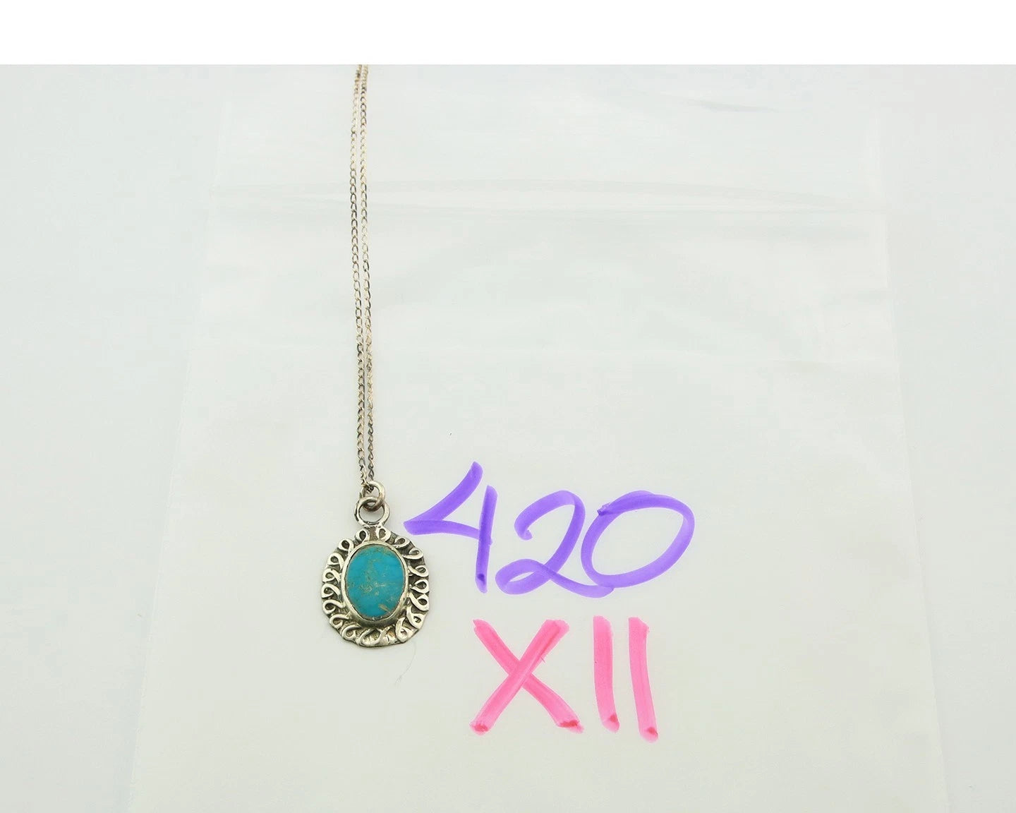 Navajo Necklace Sterling Silver Natural Blue Turquoise Handmade Vintage