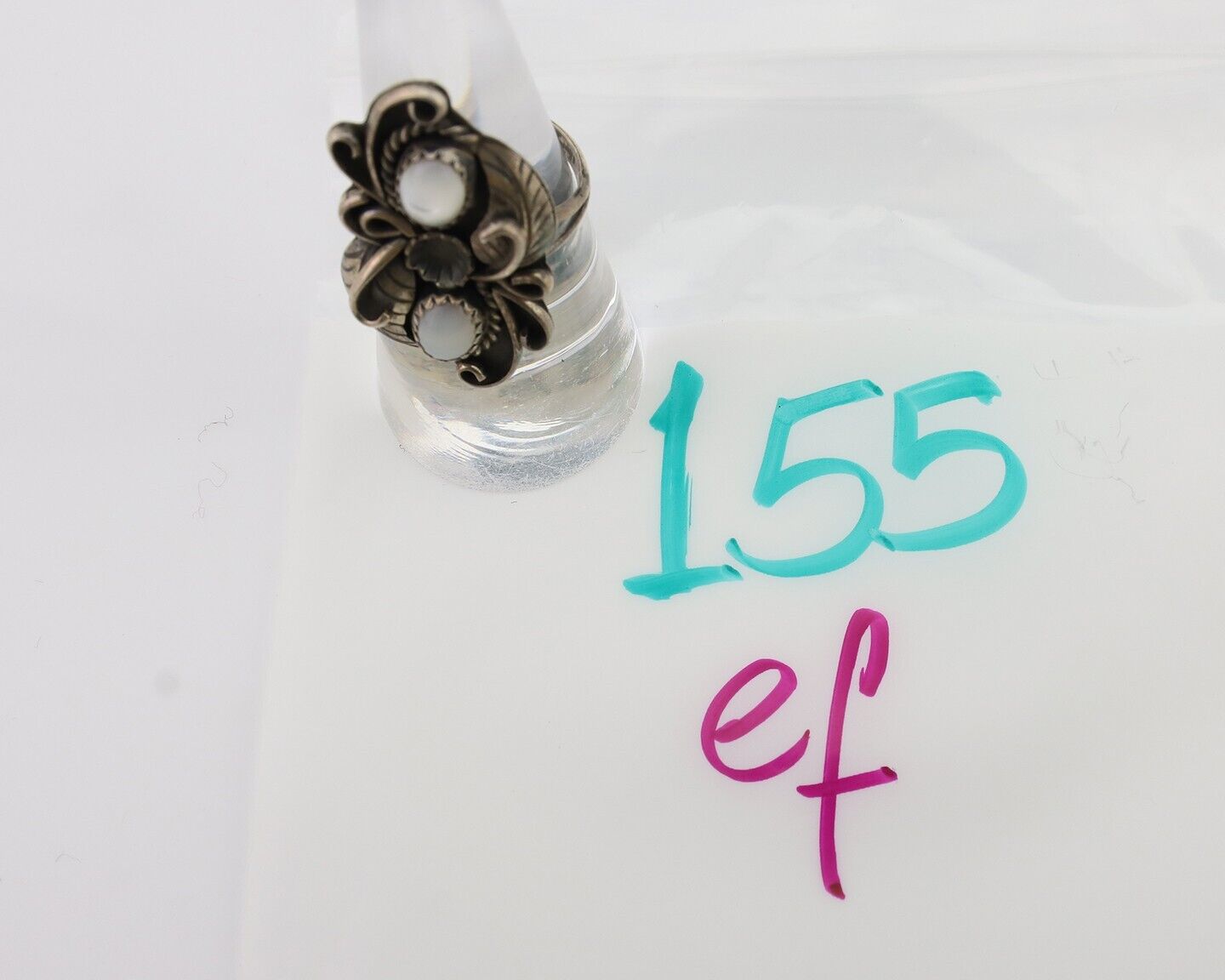 Vintage Handmade Navajo Ring Turquoise 925 Silver Size 7.25 C.80's