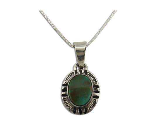 Navajo Necklace 925 Silver Arizona Turquoise Handmade Signed Gecko C.90's