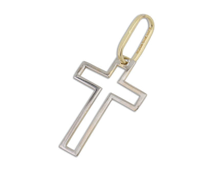 Small Yellow Gold Cross Pendant 14k SOLID REAL GOLD NOT PLATED Christian Cross