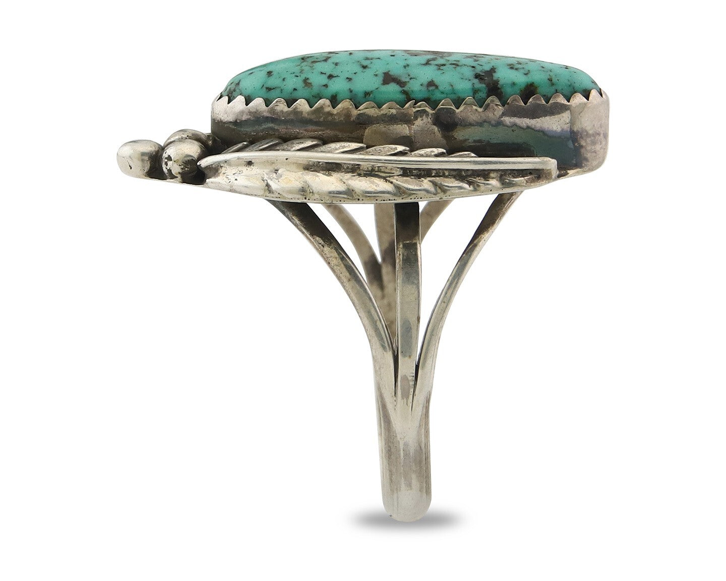 Vintage Navajo Ring 925 Sterling Silver Turquoise Handmade Size 8.5