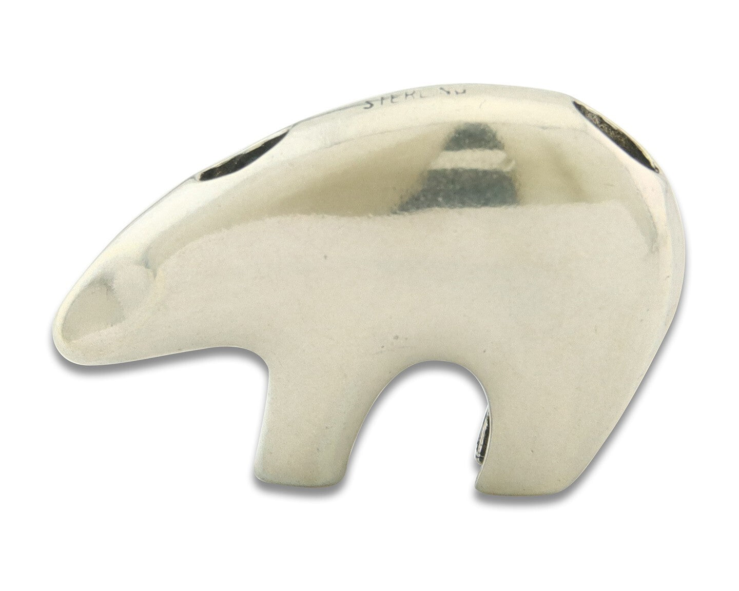 Navajo Sterling Silver Spirit Bear Pendant Handmade Authentic Vintage Signed C80