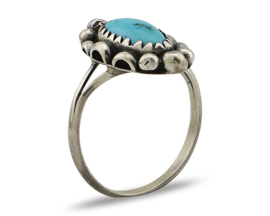 Navajo Ring 925 Silver Turquoise Artist Signed SkyStone Creations C.80's