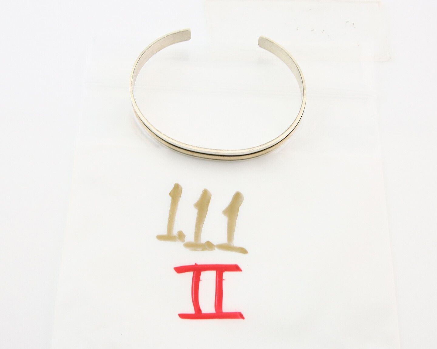 Navajo Bracelet 925 Silver & 12k Yellow Gold Plated Cuff Signed E C.80's