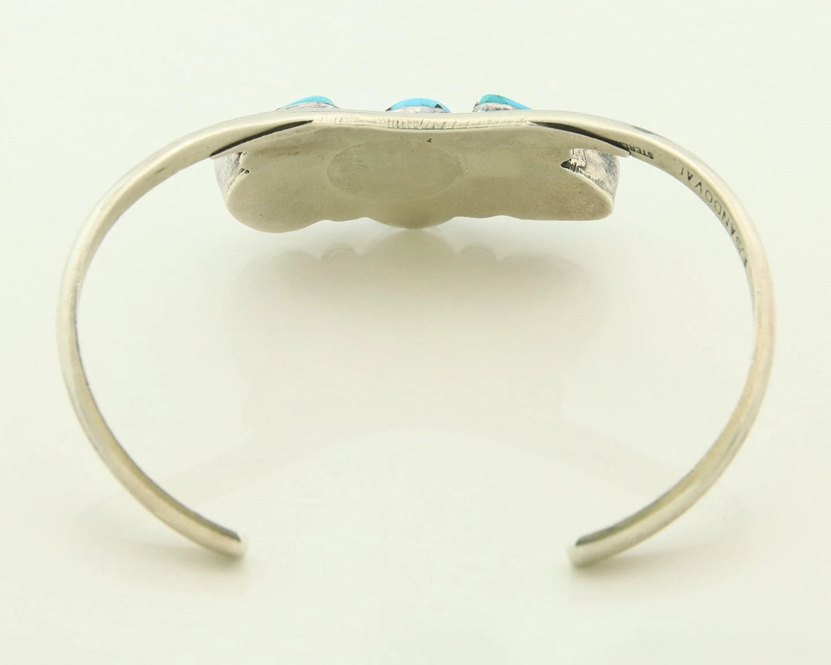 Navajo Cuff Bracelet 925 Sterling Silver Turquoise Vintage Signed E Sandoval