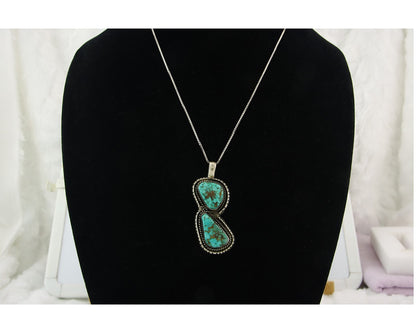 Navajo Sterling Silver Necklace Authentic Turquoise Vintage Signed Tom Willeto