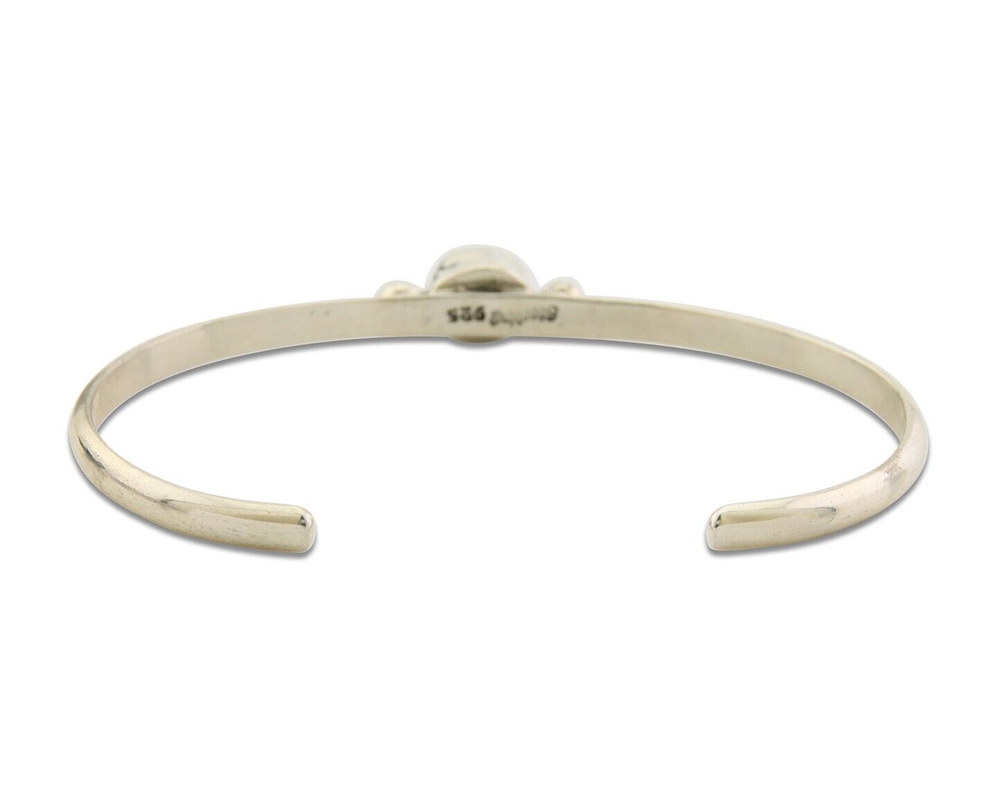 Navajo Bracelet .925 Silver Natural Red Coral Cuff Native American Artist C.80's