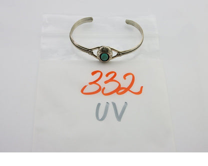 Navajo Bracelet 925 Silver Cuff Turquoise Handmade Native Artist C.80's