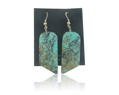 Santo Domingo Earrings 925 Silver Natural Turquoise Native American Artist C80s