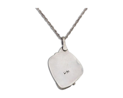 Navajo Turquoise Handmade Necklace 925 Silver Artist Signed PM C.80s