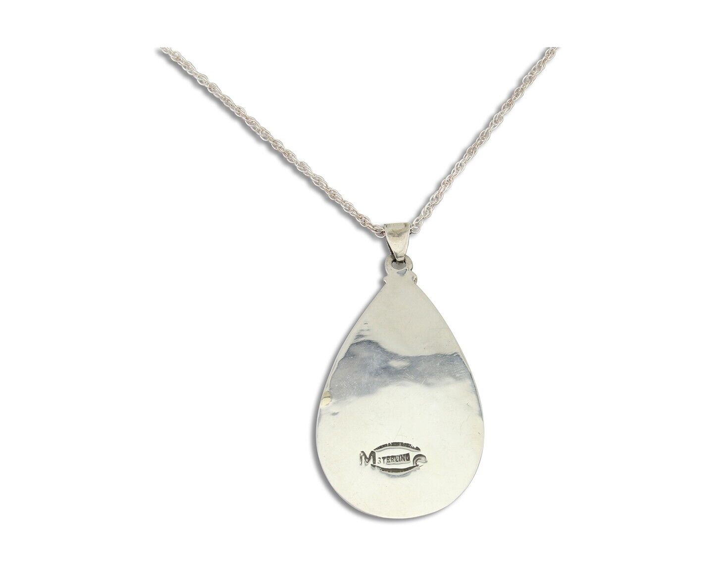 Navajo Royston Turquoise Necklace 925 Silver Artist Signed MC C.80's