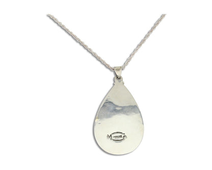 Navajo Royston Turquoise Necklace 925 Silver Artist Signed MC C.80's