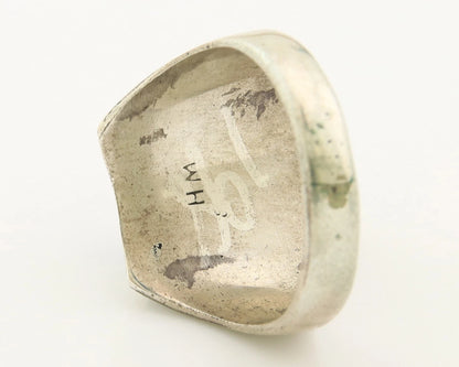 Men Navajo Ring Sterling Silver Vintage Gemstones Signed HM & JB Size 12.75