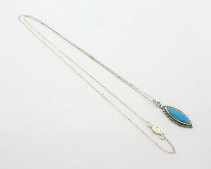 Navajo Necklace Sterling Silver Natural Blue Turquoise Vintage