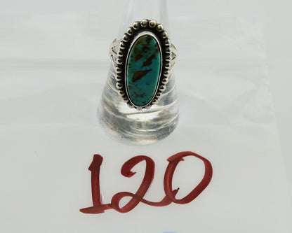 Navajo Shield Ring 925 Silver Arizona Turquoise Native Artist C.80's