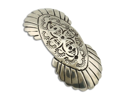 Women's Navajo Hair Clip Hand Stamped 925 Silver Native American Artist C.80's