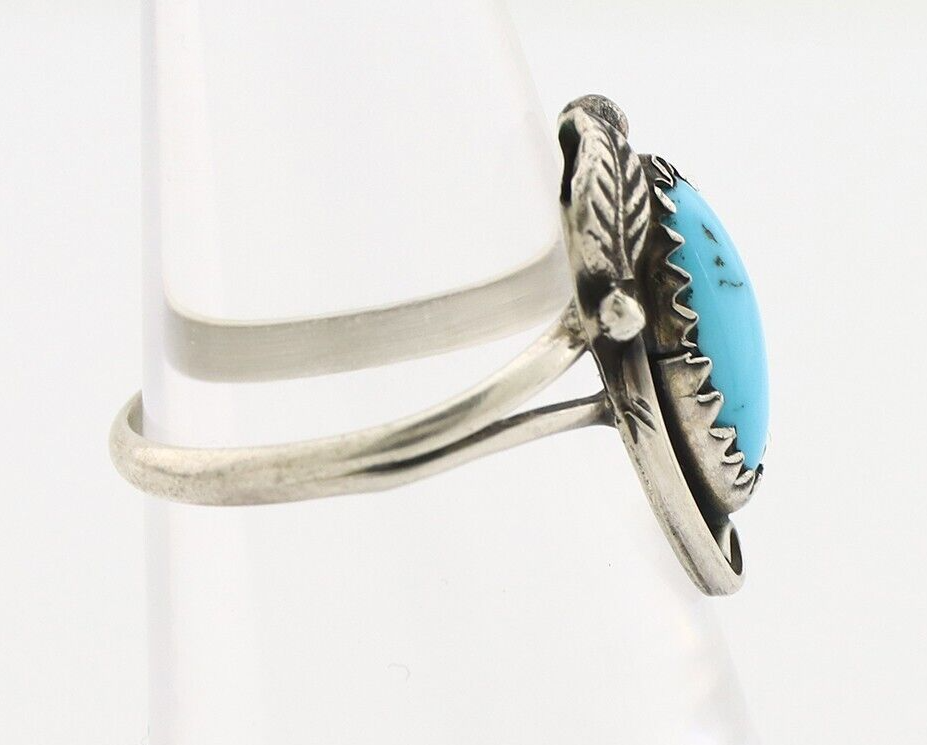 Navajo Ring 925 Silver Sleeping Beauty Turquoise Signed SkyStone Creations C80s