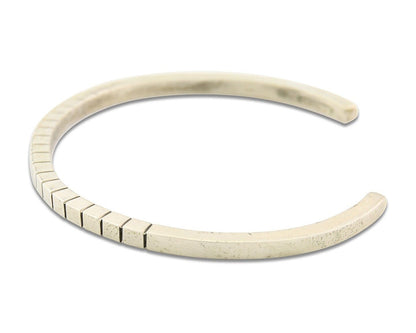 Navajo Bracelet 925 Silver Hand Stamped Signed M.C. ISASIB C.80's