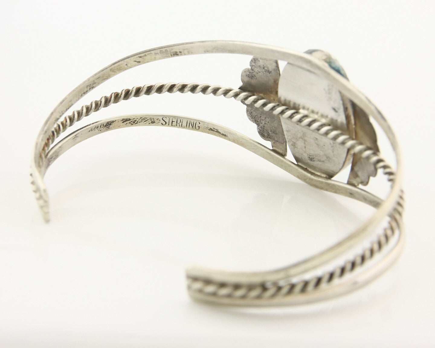 Vintage Navajo Bracelet 925 Silver Turquoise Handmade Signed L T Chee