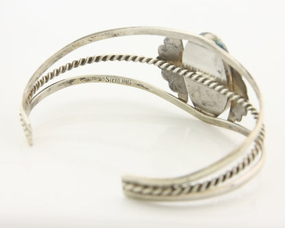 Vintage Navajo Bracelet 925 Silver Turquoise Handmade Signed L T Chee
