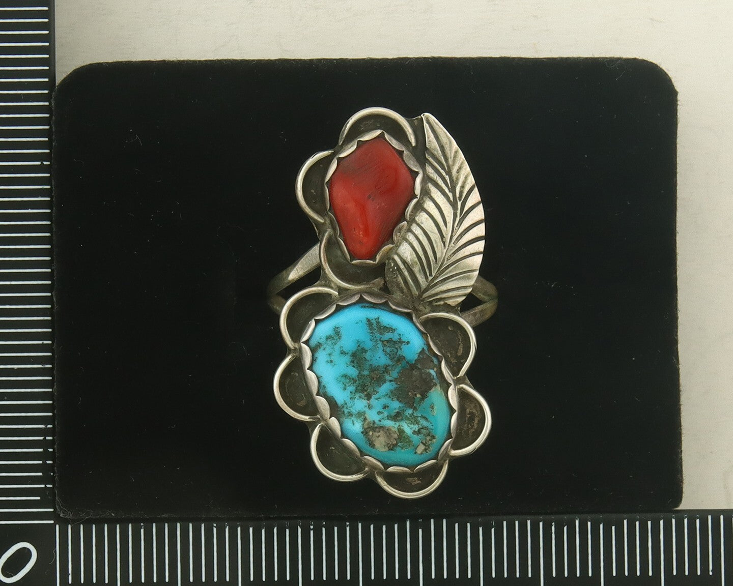 Vintage Navajo Ring 925 Sterling Natural Gemstones Signed Justin Morris Sz 6.75