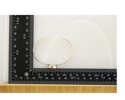 Navajo Bracelet .925 Silver Mediterranean Red Coral Cuff Native Artist C.80's