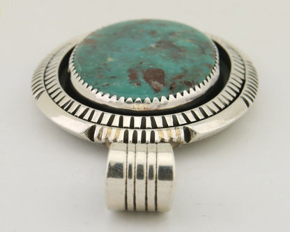 Navajo Pendant 925 Silver Natural Turquoise Artist Signed Lidia Begay C.80's