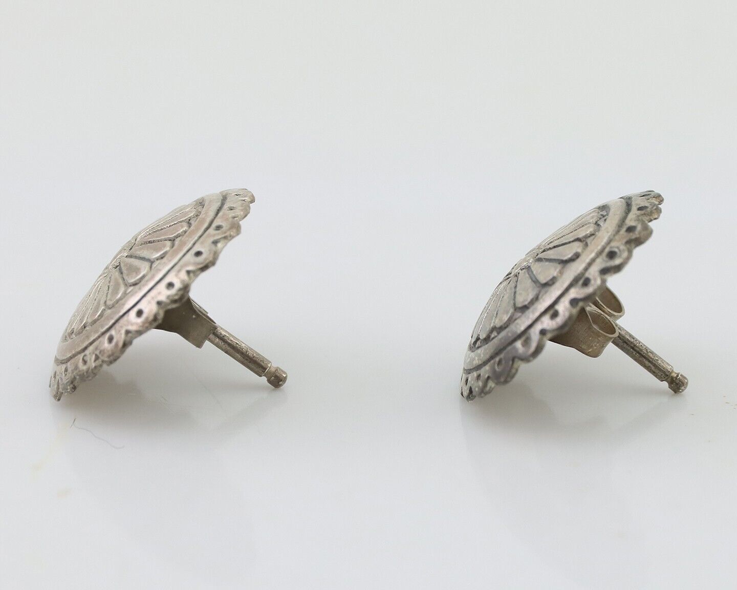 Navajo Small Shield Earrings 925 Silver Native American Artist C.80's