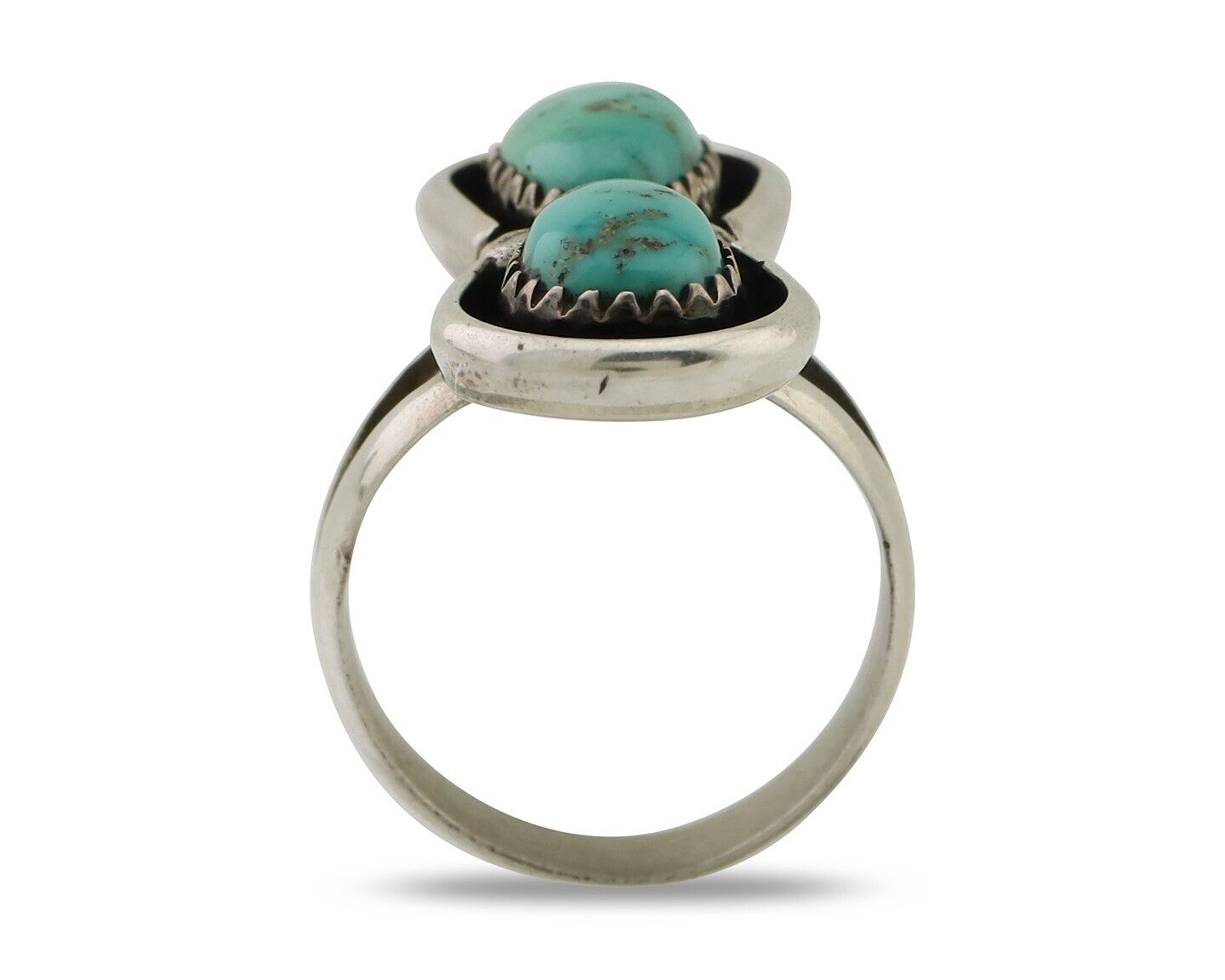 Navajo Handmade Ring 925 Silver Natural Turquoise Native American Artist C.80's