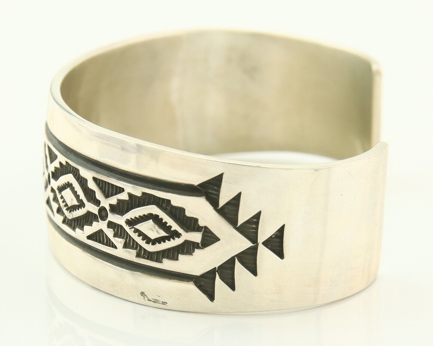 Navajo Bracelet 925 Silver Artist Signed Troy Laner Cuff C.80's