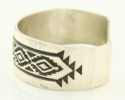 Navajo Bracelet 925 Silver Artist Signed Troy Laner Cuff C.80's