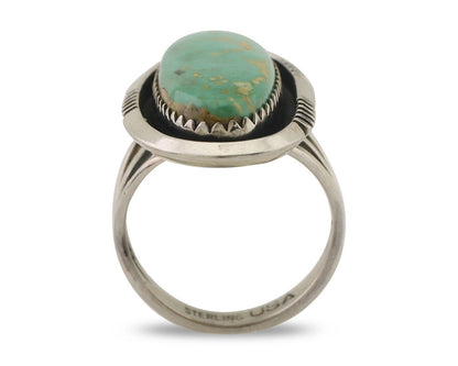 Navajo Ring 925 Silver Natural Blue Turquoise Native American Artist C.80's