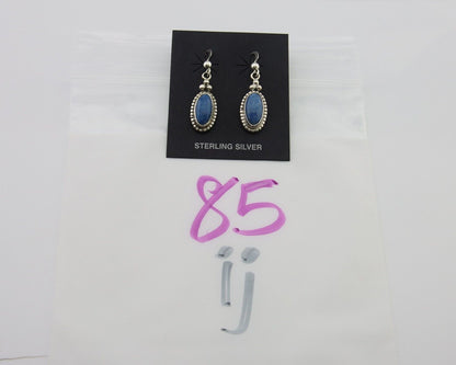 Navajo Dangle Earrings 925 Silver Natural Denim Lapis Signed Melissa Yazzie C80s