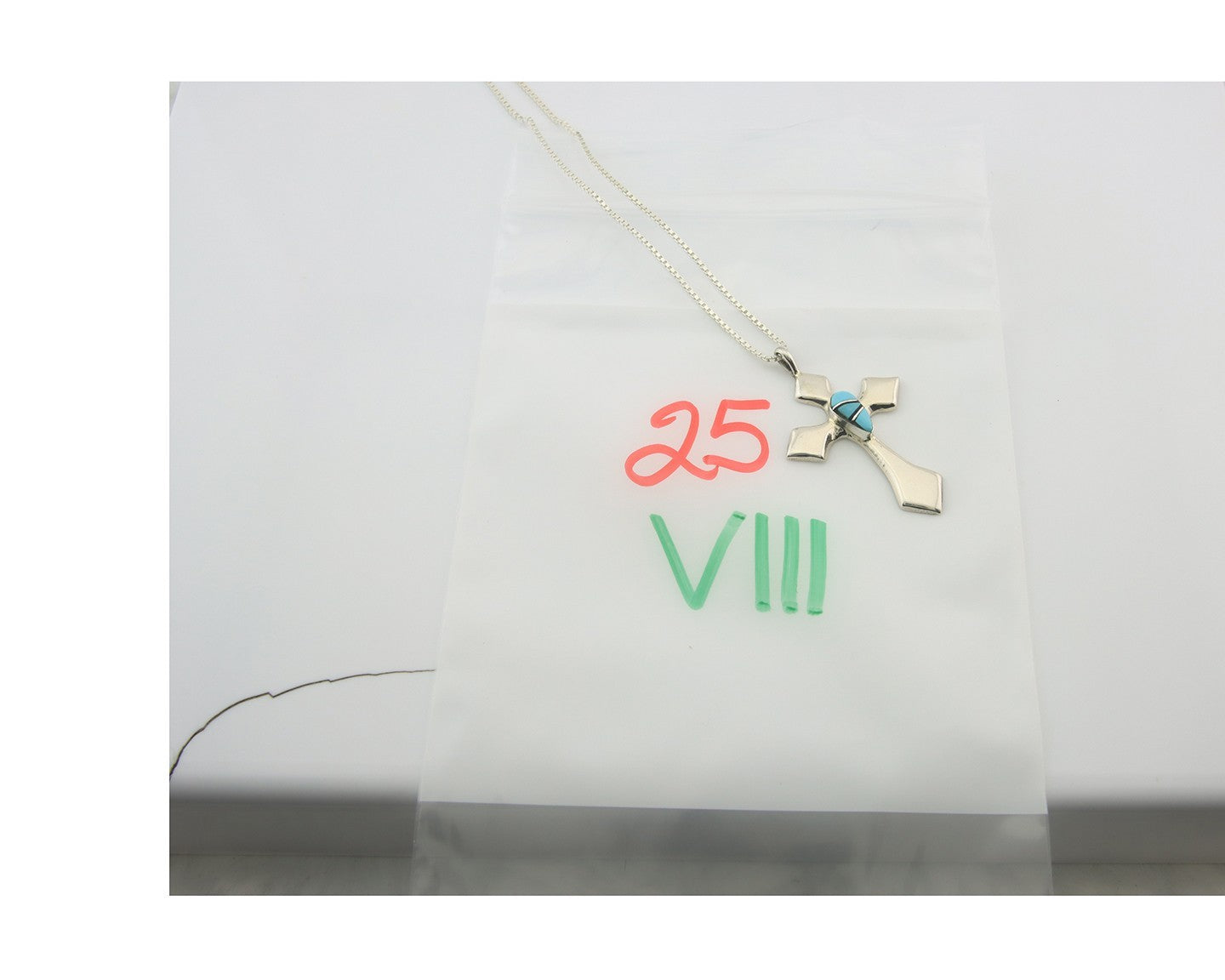 Navajo Cross Necklace Sterling Silver Authentic Natural Gemstones Signed M