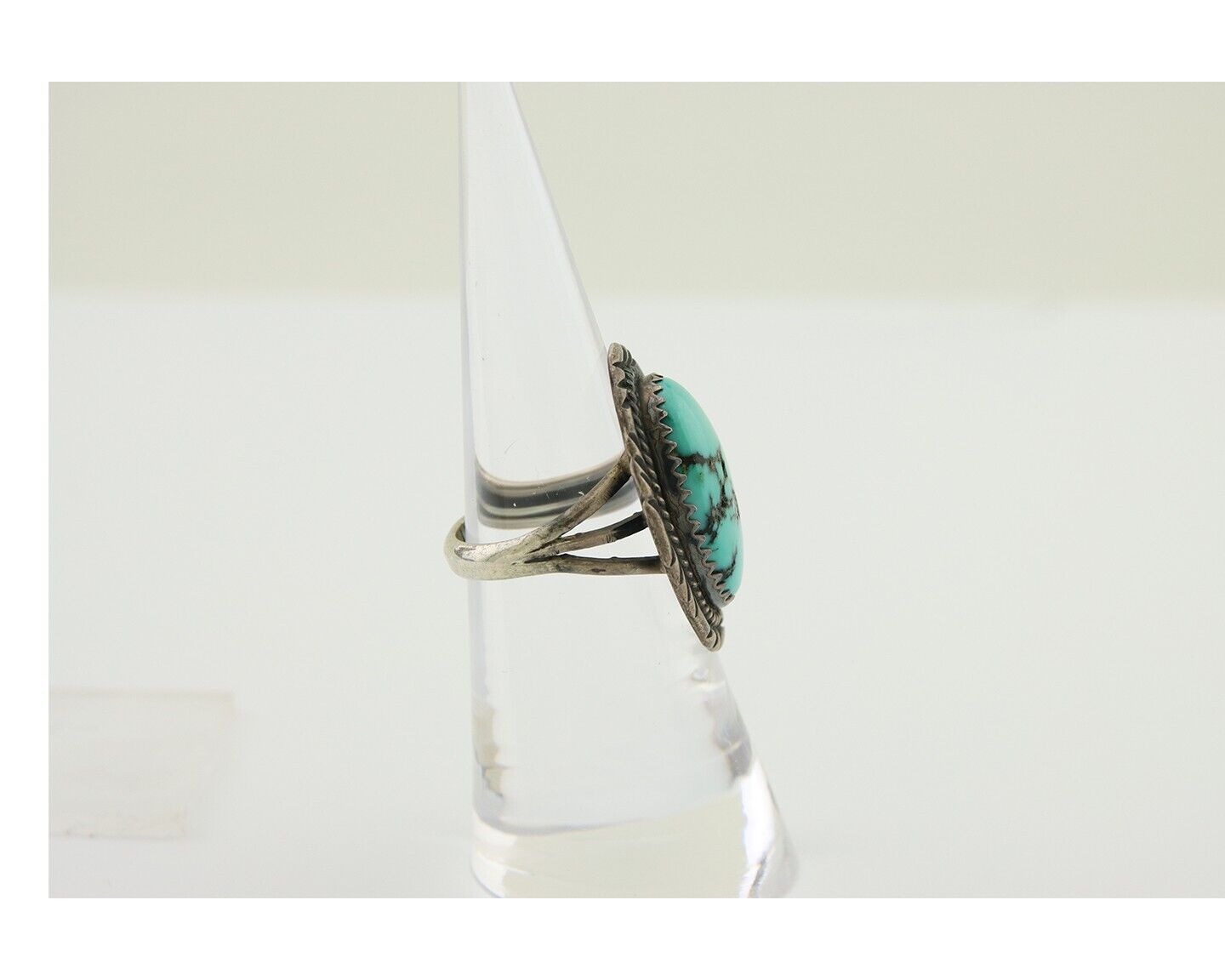 Navajo Hand Stamped Ring 925 Silver Damele Signed USA C.80's