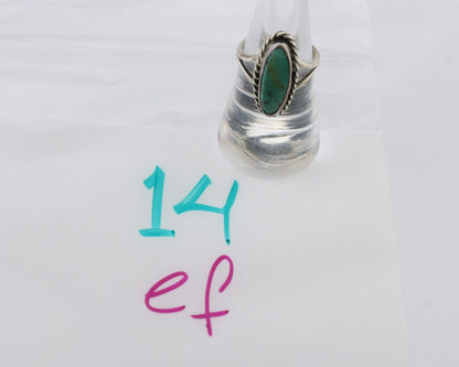 Navajo Handmade Ring 925 Silver Kingman Turquoise Size 7.0 C.80's