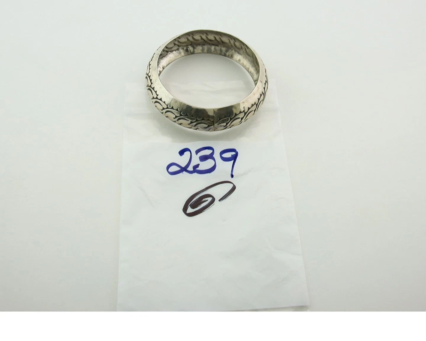 Navajo Bangle Bracelet Sterling Silver Vintage Handmade Hand Stamped
