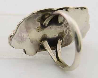 Navajo Ring 925 Sterling Silver Natural Turquoise Native American Artist C.80's