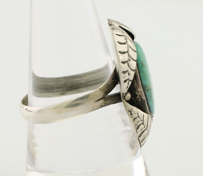 Navajo Ring 925 Silver Natural Turquoise Native American Artist C.80's