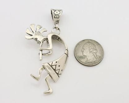 Navajo Kokopelli Pendant 925 Sterling Silver Artist Signed Masha C.80's