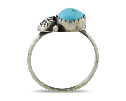 Navajo Ring 925 Silver Sleeping Beauty Turquoise Native American Artist C.80's