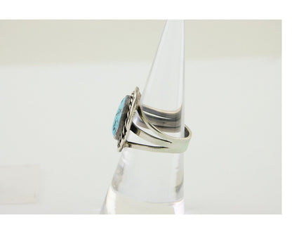 Navajo Handmade Ring 925 Silver Turquoise Native Artist C.80's