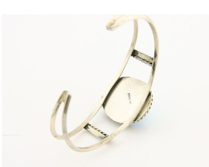 Navajo Bracelet 925 Silver Natural Blue Turquoise Native American Artist C.80s