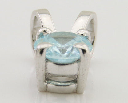 March Birthstone Pendant Set in 14k Solid White Gold