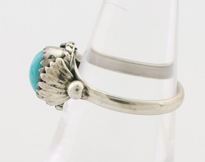 Navajo Ring 925 Silver Kingman Turquoise Native American Artist Made In 1985