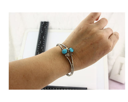 Vintage Navajo Bracelet 925 Silver Turquoise Handmade Authentic Native Artist