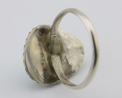 Navajo Ring 925 Silver Natural Turquoise Native American Artist C.80's