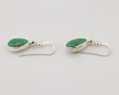 Navajo Dangle Earrings 925 Silver Natural Blue Turquoise Artist Signed M C.80's