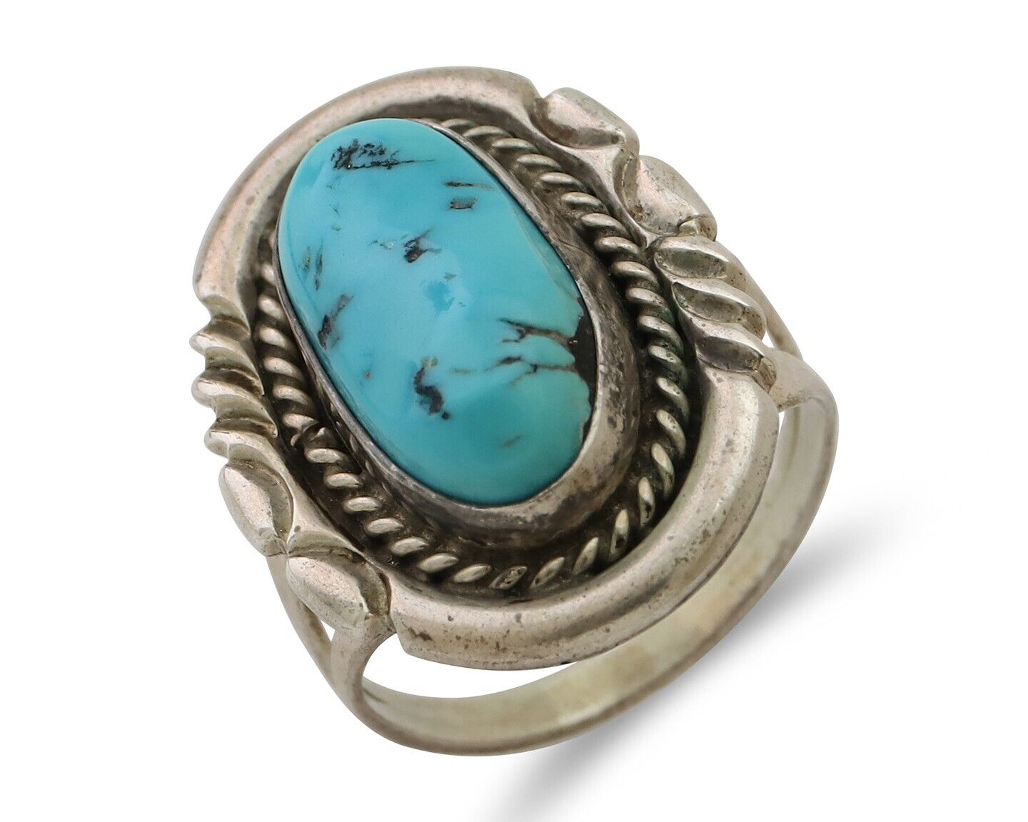 Navajo Turquoise Ring 925 Silver Handmade Native American Artist C.80's