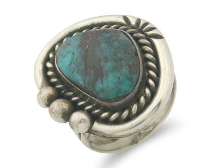 Vintage Ring 925 Sterling Authentic Turquoise Artist Signed Yazzie Size 7.25